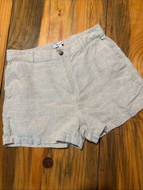 Madewell The Zoe 100% Linen High Waist Women's Shorts in Oat, Size 6